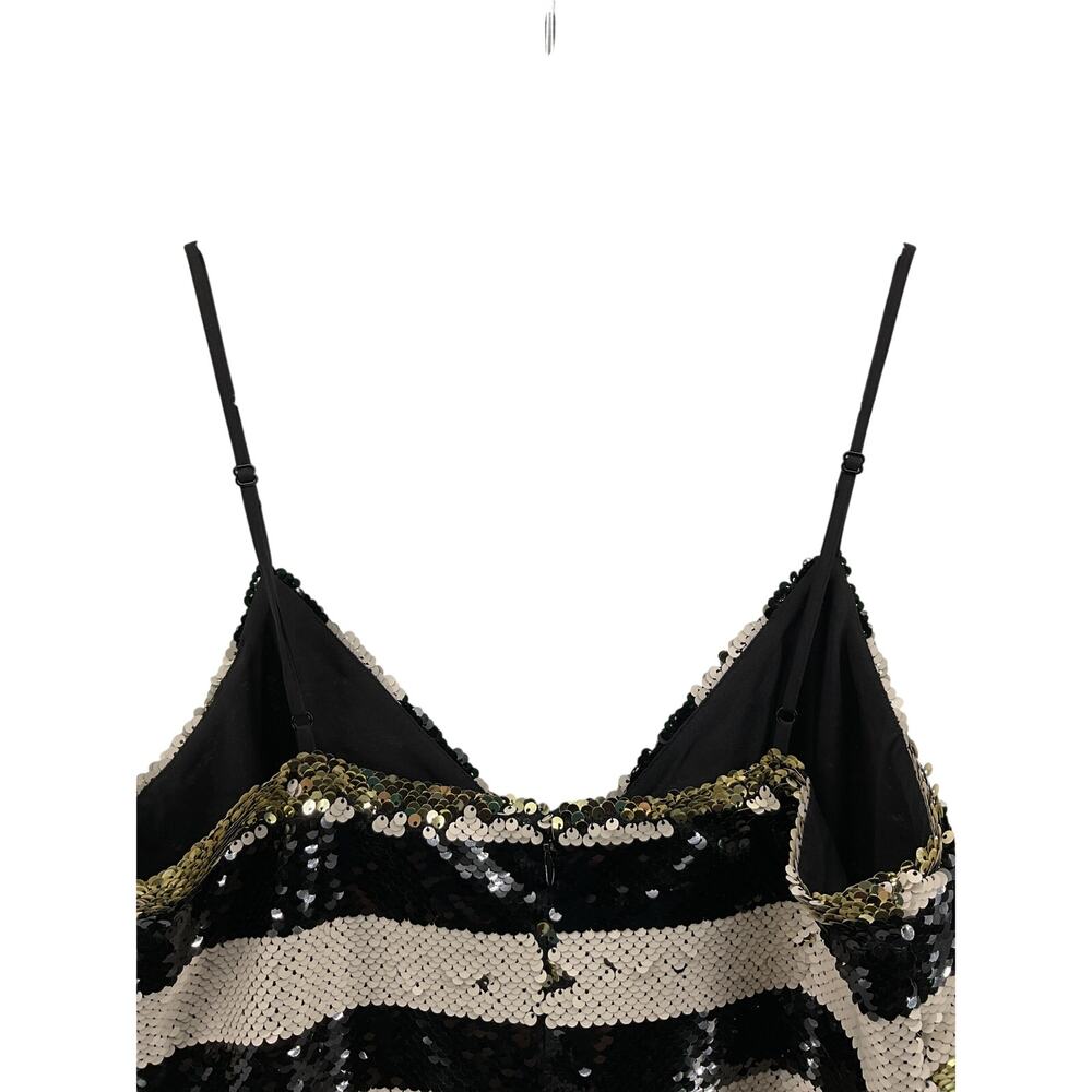 L'Agence Striped Sequin Black Ivory Elora Mini Size 2 Dress - Picture 6 of 6